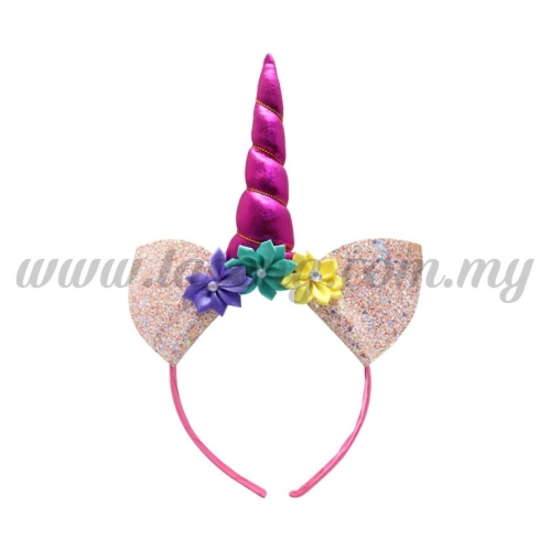 Hairband 20 UNICORN *Magenta Sequin Peach (DU-HB20-5MA)