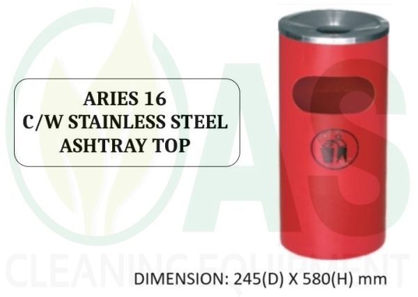 ARIES 16 C/W STAINLESS STEEL ASHTRAY TOP Tong Sampah Pelbagai Guna Tong Sampah  Johor Bahru (JB), Johor, Malaysia, Johor Jaya Supplier, Supply, Rental, Repair | AS Cleaning Equipment