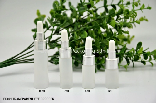 ED071 TRANSPARENT EYE DROPPER BOTTLE WITH SILVER CAP