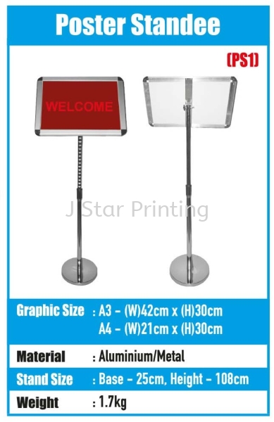 Poster Standee - PS1 Menu/Postal Stand Banner Inkjet Puchong, Selangor, Malaysia, Kuala Lumpur (KL) Supplier, Suppliers, Supply, Supplies | J Star Printing