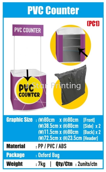 PVC Counter - PC1 Promotion Counter Banner Inkjet Puchong, Selangor, Malaysia, Kuala Lumpur (KL) Supplier, Suppliers, Supply, Supplies | J Star Printing