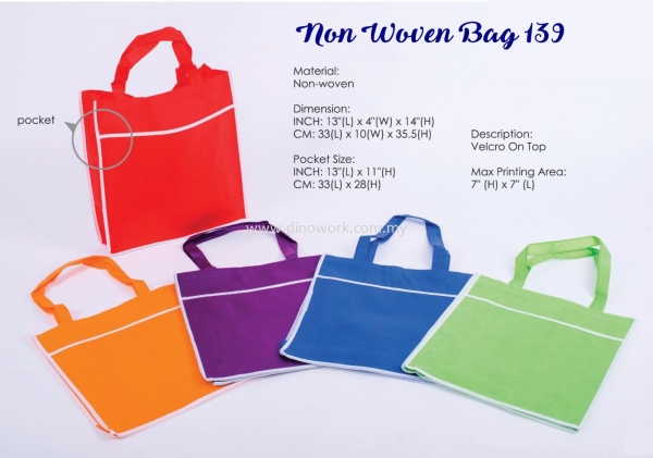 Non Woven Bag 139 Non Woven Bag Bag Series Johor Bahru (JB), Malaysia Supplier, Wholesaler, Importer, Supply | DINO WORK SDN BHD
