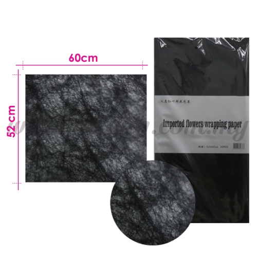 Wrapping Paper Non Woven - Black 20pcs (PD-WP3-BL)