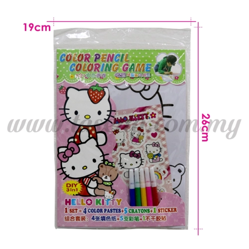 Colour Pencil Colouring Game - Hello Kitty (T29-DB-002)