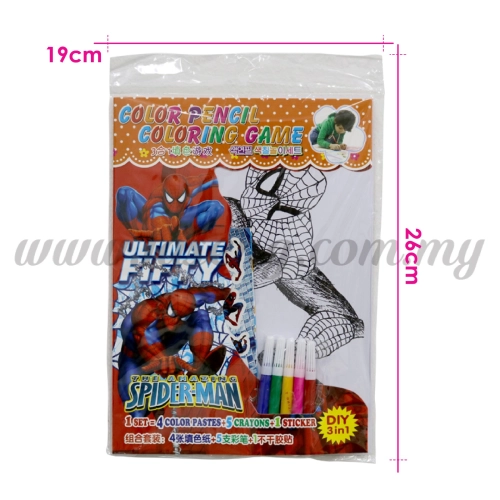 Colour Pencil Colouring Game - Spiderman (T29-DB-011)