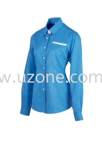 PS4001 (Ready Stock) Sea Blue / White PS400 Female Corporate Uniform Ulu Tiram, Malaysia, Kuala Lumpur (KL), Selangor Manufacturer, Supplier, Supply, Supplies | Hern Loong Perniagaan Sdn. Bhd.