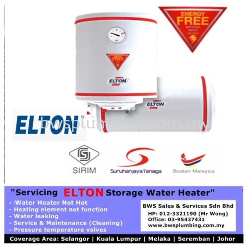 ELTON Storage Water Heater - Sales | Repair | Install | Service & Maintenance | Heating element | Leaking at Subang