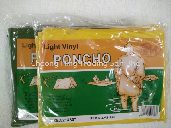 LIGHT VINYL PONCHO- VS1020 ( COLOURS ) Rain Coat & Rain Suit  Rain Protection Malaysia, Kuala Lumpur (KL), Selangor Supplier, Supply, Manufacturer | Choong Hing Trading Sdn Bhd