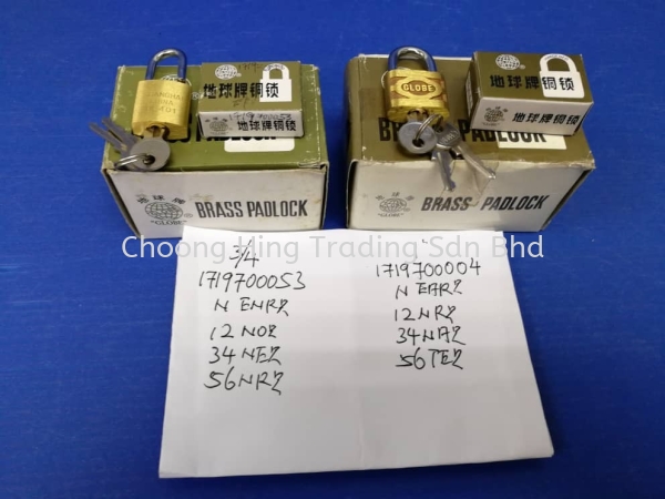 GLOBE BRASS PADLOCK- 0.75 & 1 Lock Mix Products General Product Malaysia, Kuala Lumpur (KL), Selangor Supplier, Supply, Manufacturer | Choong Hing Trading Sdn Bhd