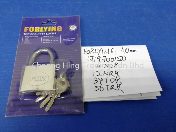 FORLYING TOP SECURITY LOCK 40MM Lock Mix Products General Product Malaysia, Kuala Lumpur (KL), Selangor Supplier, Supply, Manufacturer | Choong Hing Trading Sdn Bhd