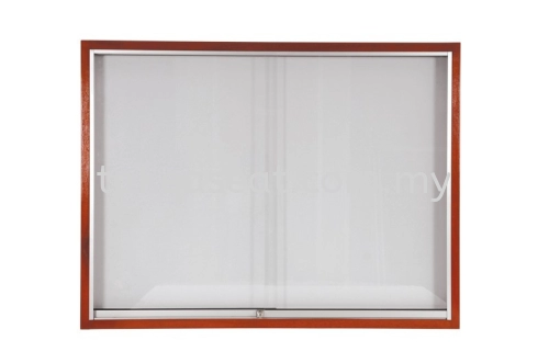 Wood Frame Whiteboard with Sliding Glass