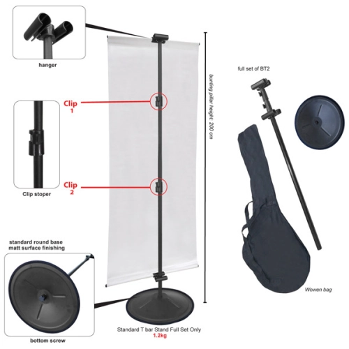 Bunting Stand-T- Bar Round Base Stand -BT2 Pg1