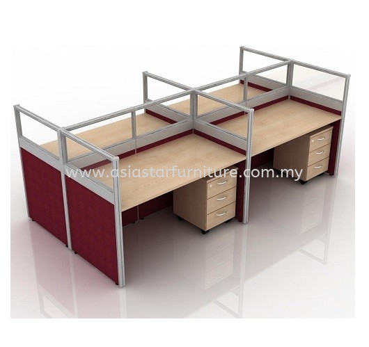 CLUSTER OF 4 OFFICE PARTITION WORKSTATION 39 - Partition Workstation Shamelin | Partition Workstation Pandan Indah | Partition Workstation Pandan Perdana | Partition Workstation Taman Muda