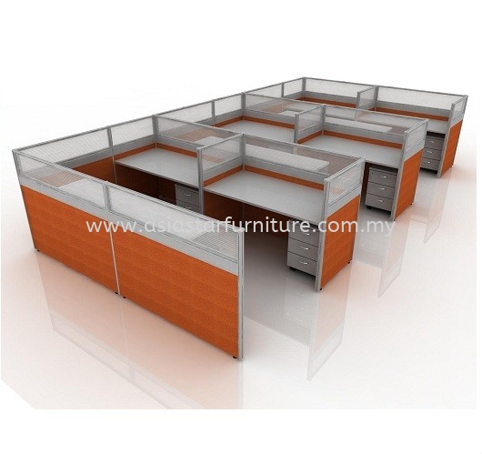 CLUSTER OF 6 OFFICE PARTITION WORKSTATION 18 - Partition Workstation Bandar Puchong Jaya | Partition Workstation Taipan USJ | Partition Workstation Sunway Damansara | Partition Workstation Kota Damansara