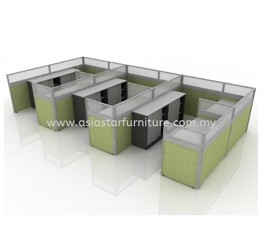 CLUSTER OF 6 OFFICE PARTITION WORKSTATION 19 - Partition Workstation Sungai Buloh | Partition Workstation Tropicana | Partition Workstation Taman Tun Dr Ismail | Partition Workstation Bukit Damansara