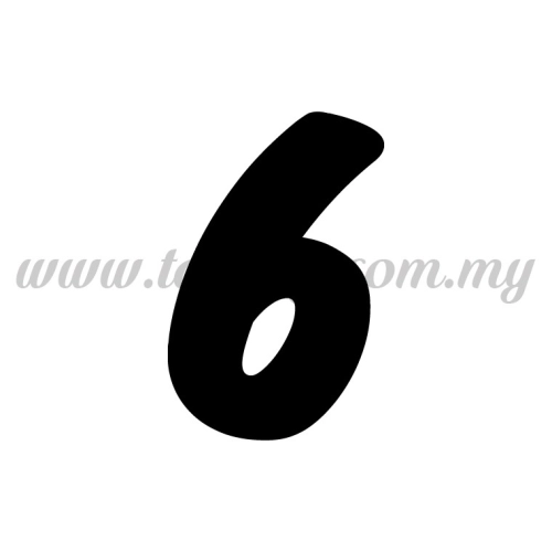 Sticker Number "6" - Bold (SK-0NUM6-6)