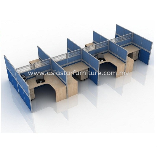 CLUSTER OF 8 OFFICE PARTITION WORKSTATION 5 - Partition Workstation Kepong | Partition Workstation Serdang | Partition Workstation Balakong | Partition Workstation Mahkota Cheras