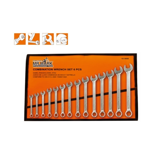 MK-TOL-16115M 14 PCS COMBINATION WRENCH SET Wrenches and Wrench Sets Malaysia, Johor Bahru (JB), Ulu Tiram Supplier, Suppliers, Supply, Supplies | Mr. Mark Tools (M) Sdn. Bhd.
