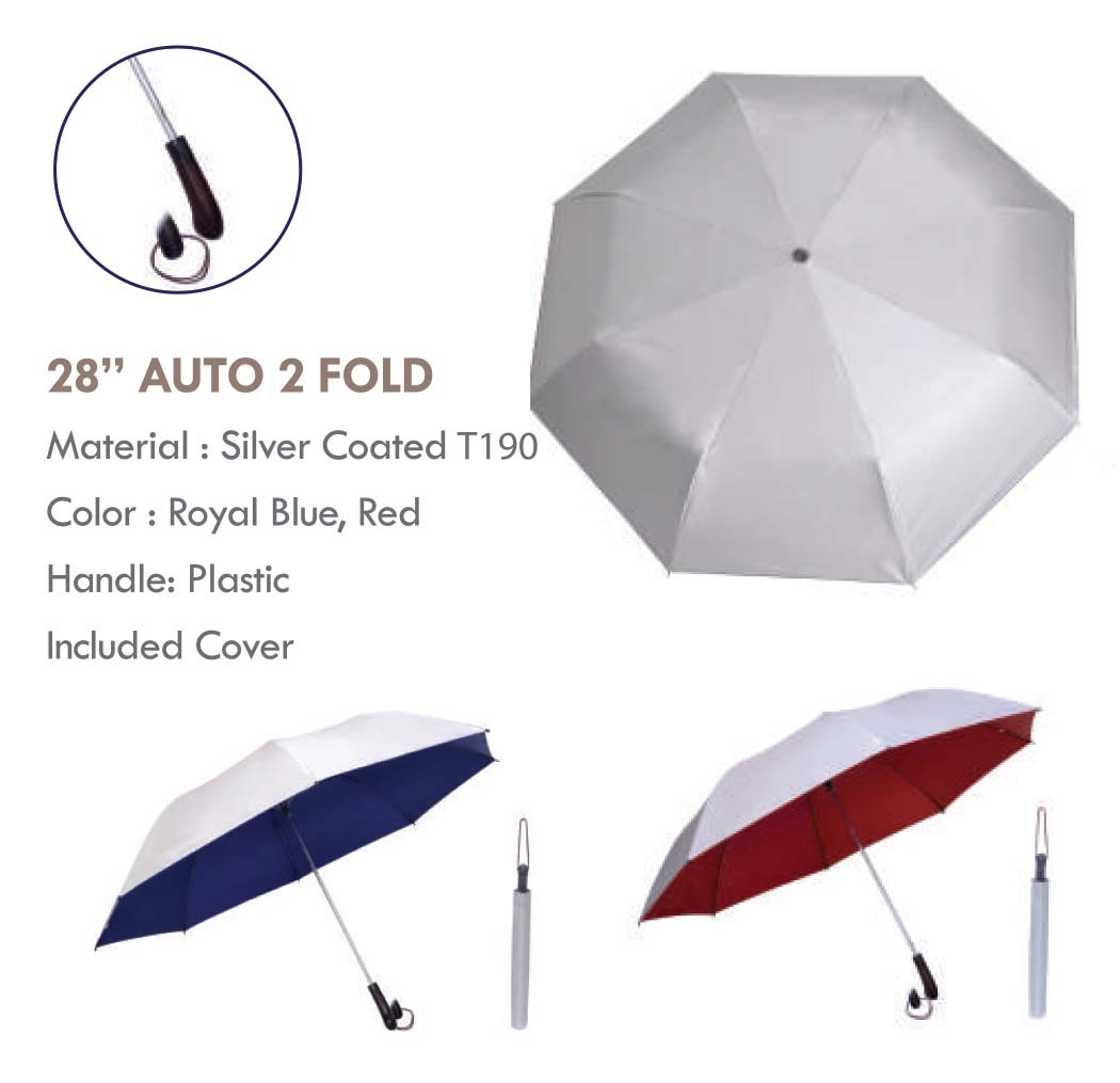 Coated Umbrella 28 Auto 2 Fold