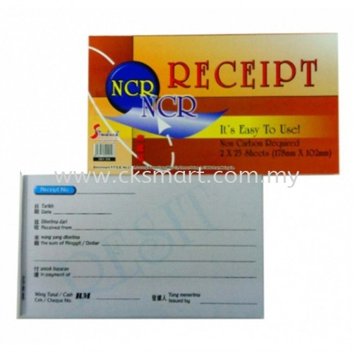 STANDARD NCR RECEIPT BOOK 2 X 25 SHEETS Books & Memo Johor Bahru (JB), Malaysia, Pekan Nanas, Skudai Supplier, Suppliers, Supply, Supplies | CK Smart Trading