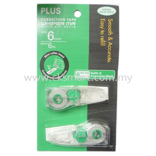 PLUS CORRECTION TAPE REFILL 2 IN 1 6MM X 6M WH-606R Correction Liquid, Tapes, Eraser Johor Bahru (JB), Malaysia, Pekan Nanas, Skudai Supplier, Suppliers, Supply, Supplies | CK Smart Trading