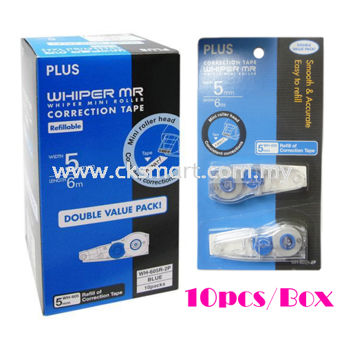 PLUS CORRECTION TAPE REFILL 2 IN 1 5MM X 6M WH-605R-2P Correction Liquid, Tapes, Eraser Johor Bahru (JB), Malaysia, Pekan Nanas, Skudai Supplier, Suppliers, Supply, Supplies | CK Smart Trading