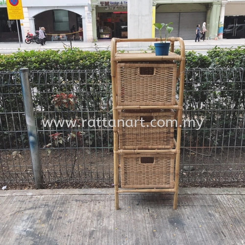 RATTAN DRAWER CABINET VINTAGE