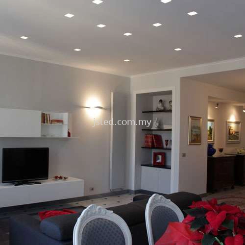 Living Room with LED Downlight (Round)