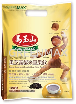 Black Sesame & Purple Rice Nuts Cereal (12pkts) / 黑芝麻紫米堅果飲 (12入) 3 in1 Cereals 3合1餐包 Malaysia, Selangor, Kuala Lumpur (KL), Klang Distributor, Distribute, Supplier | Greenmax Foods Sdn Bhd