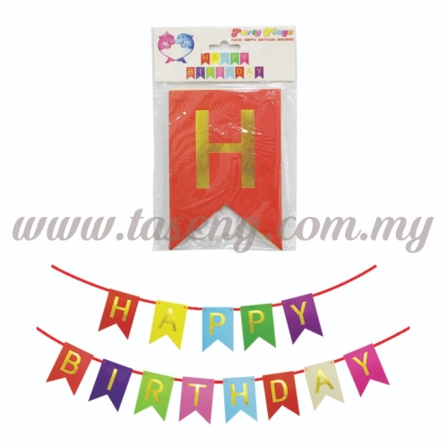 Banner Happy Birthday *Mix Colour - Small (P-BN-8936MX)