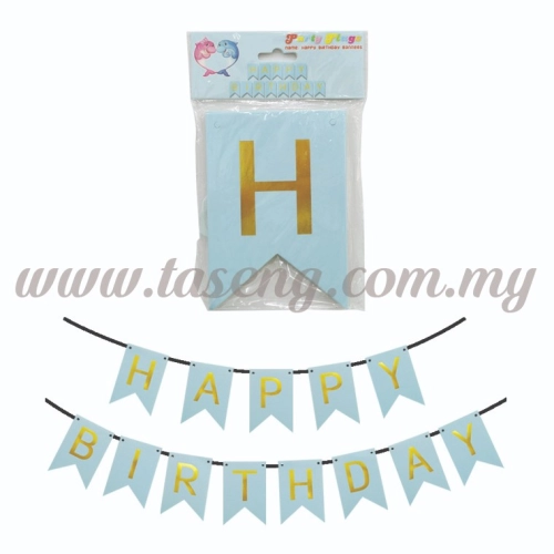 Banner Happy Birthday *Baby Blue - Small (P-BN-8936BB)