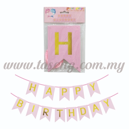 Banner Happy Birthday *Baby Pink - Small (P-BN-8936BP)