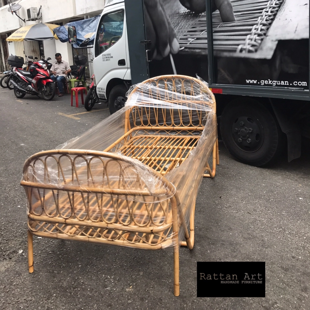 Custom Made Rattan Single Bed