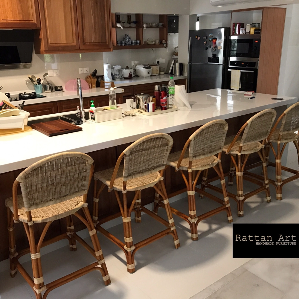 Custom Made Rattan Bar Stool