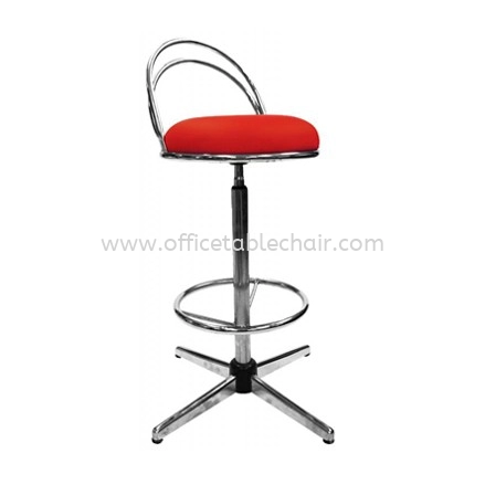 HIGH BARSTOOL CHAIR WITH BACKREST C/W 4 PRONG CHROME METAL BASE ST2