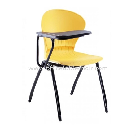 SC8-2 STUDENT CHAIR C/W WRITING PAS & 4 LEGGED EPOXY BLACK METAL BASE