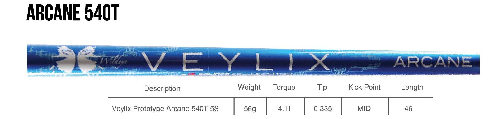 Veylix ARCANE 540T Driver Shaft
