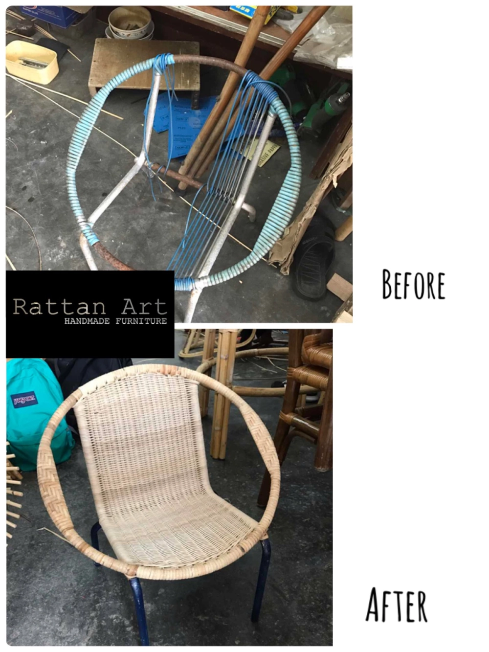 Repair Metal Chair With Rattan Weave 