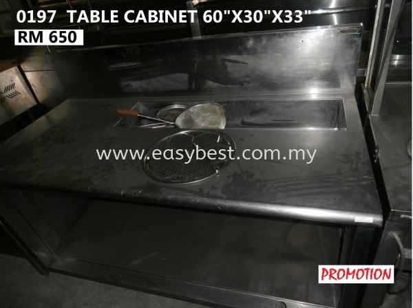 USED : 0197 TABLE CABINET 60"X30"X33" Used-Kitchen Equipments Seri Kembangan, Selangor, Kuala Lumpur (KL), Batu Caves, Malaysia Supplier, Supplies, Manufacturer, Design, Renovation | Easy Best Marketing Sdn Bhd