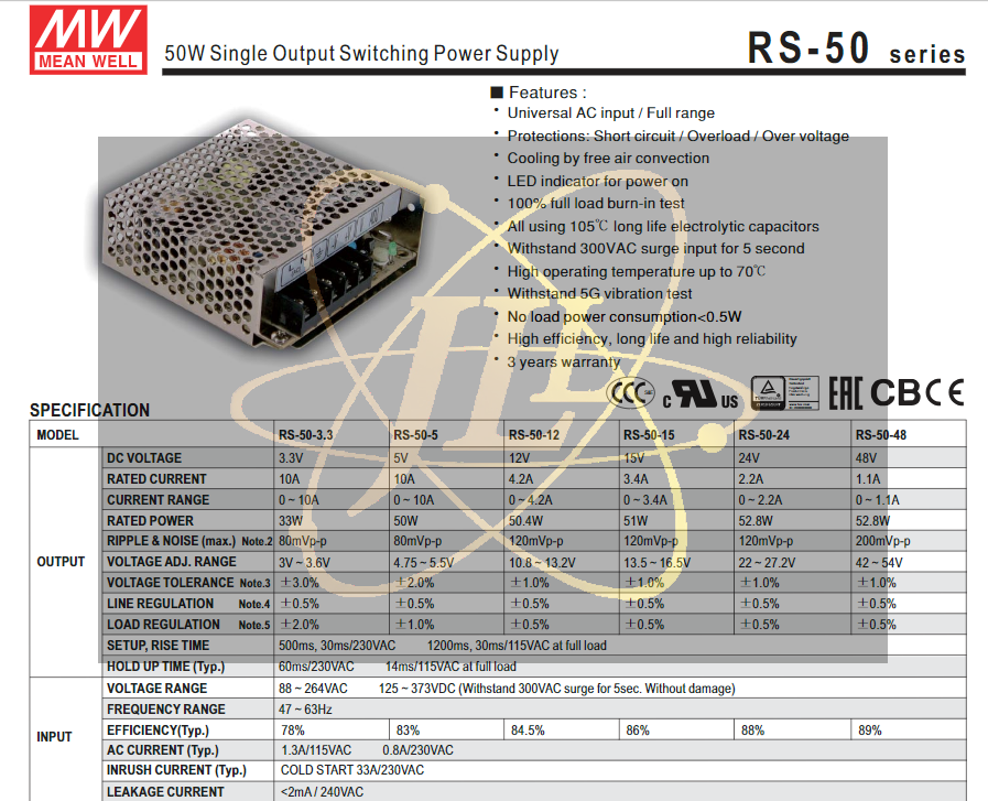Mw Mean Well Rs 50 Led Driver Power Supply Kuala Lumpur Kl Selangor Malaysia Supplier Supply Supplies Distributor Jll Electrical Sdn Bhd