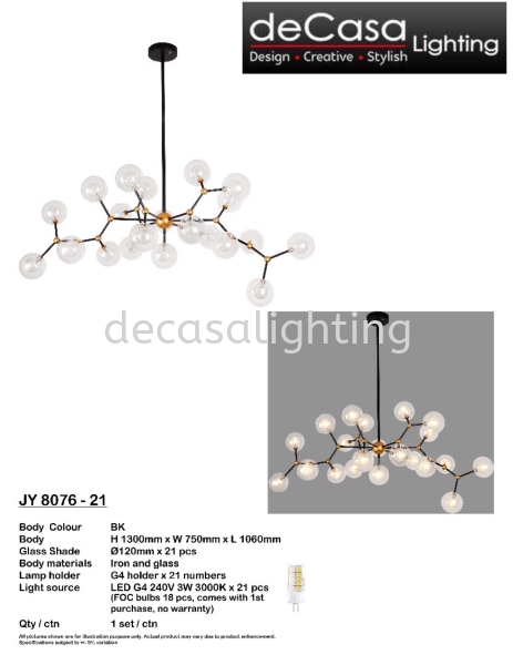 Modern Glass Pendant Light Designer Pendant Light PENDANT LIGHT Selangor, Kuala Lumpur (KL), Puchong, Malaysia Supplier, Suppliers, Supply, Supplies | Decasa Lighting Sdn Bhd