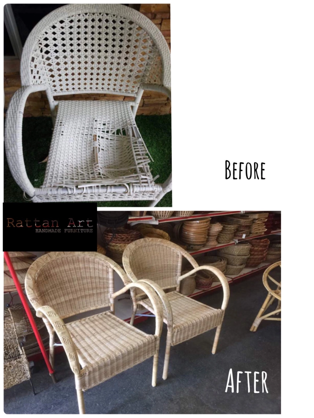 Repair Metal Chair With Rattan Weave 