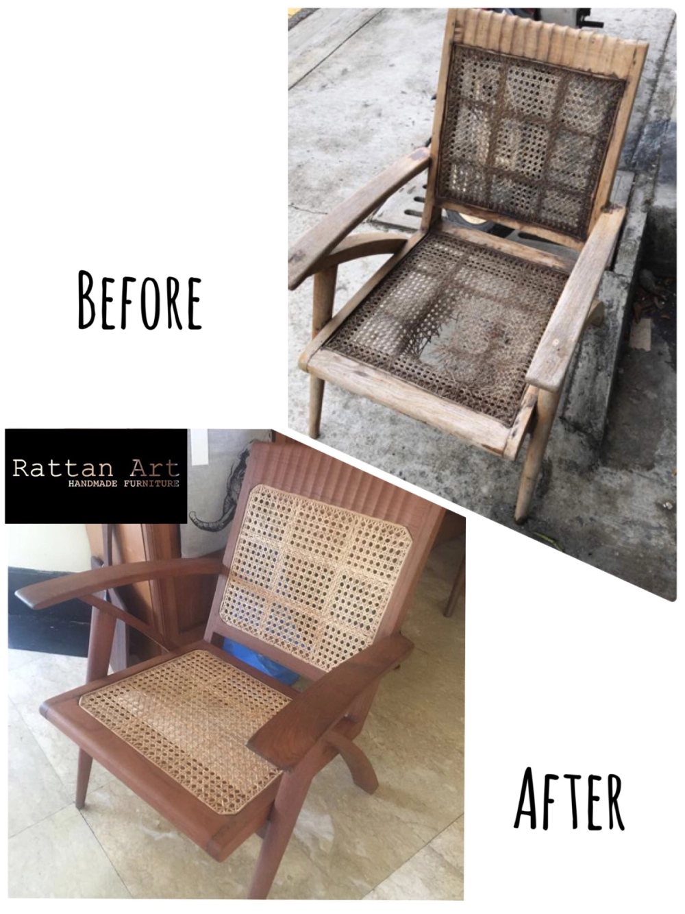 Repair Wooden Chair With Rattan Weave 