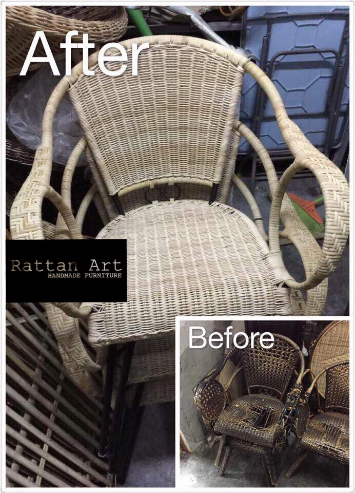 Repair Metal Chair With Rattan Weave 