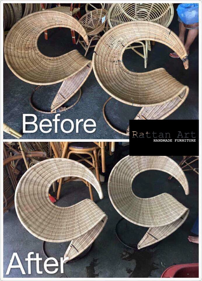 Repair Metal Chair With Rattan Weave 