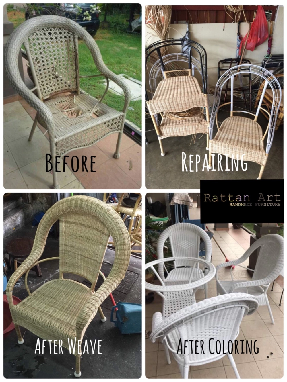 Repair Metal Chair With Rattan Weave