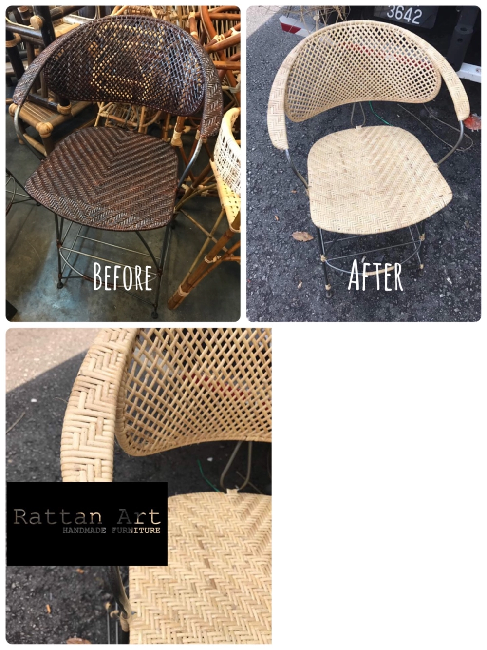 Repair Metal Bar Stool With Rattan Weave 