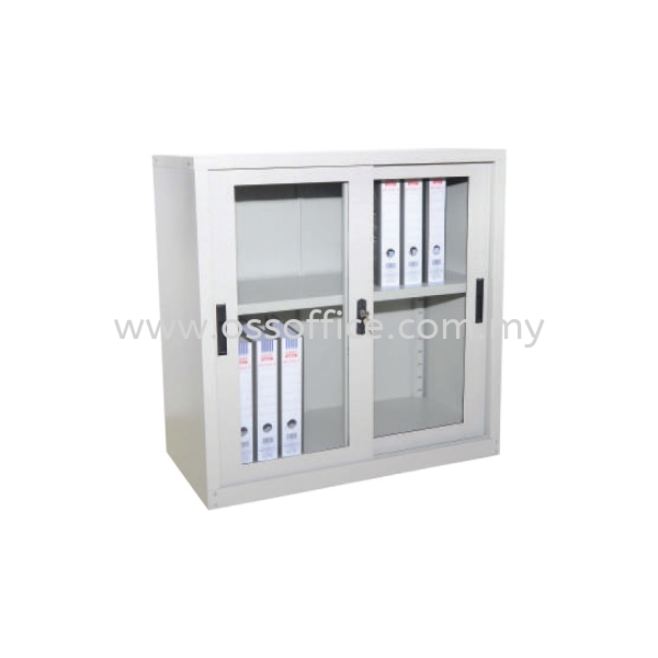 S110 Half Height Cupboard with Glass Sliding Door C/W 1 Adjustable Shelves Half Height Cupboard Steel Cabinet & Safe Box Selangor, Malaysia, Kuala Lumpur (KL), Klang Supplier, Suppliers, Supply, Supplies | OSS Office System Sdn Bhd