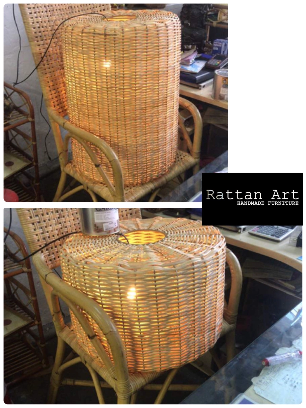 Custom Made Rattan Pendant Light 