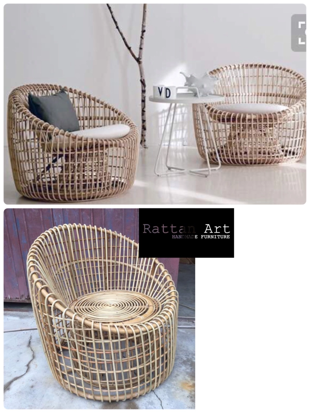 Custom Made Rattan Lounge Chair 